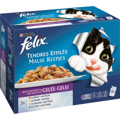 Tendres Effilés - Sélection mixte en Gelée 12x100gr à 5,55 € - Purina - 12014120 - Felix