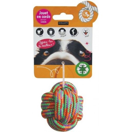 Boule corde à noeud coton recyclé 10cm - Wouapy à 3,95 € - Wouapy - 327202000 - Wouapy