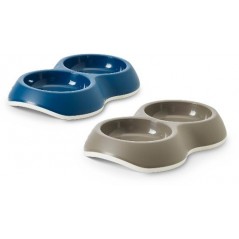 Délice Double écuelles Gris/Bleu 2x10,5cm 0,2L à 4,50 € - Grizo - 307258001 - Gamelles