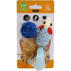 Souris Sisal + Balle à plumes - Wouapy à 4,10 € - Wouapy - 403298000 - Wouapy