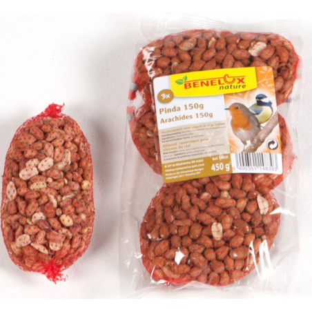 Arachides en filets 3x150gr à 3,00 € - Kinlys - 14839 - Oiseaux de la nature