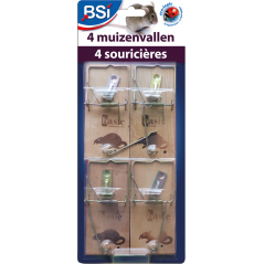 4 Souricières en bois - BSI à 5,50 € - BSI - 64082 - Pièges