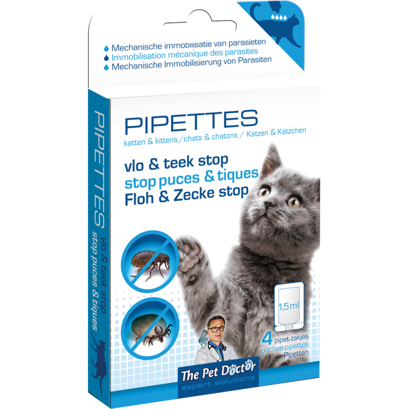 The Pet Doctor Stop Puces & Tiques Pipettes Chat 4x - BSI