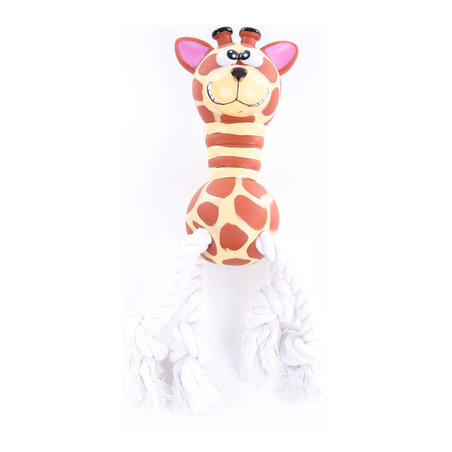 Super Girafe Vinyle Corde 26x11,5x7,5cm - Martin Sellier à 10,55 € - Martin Sellier - MS852495 - Jouets latex, vinyl & caoutc...