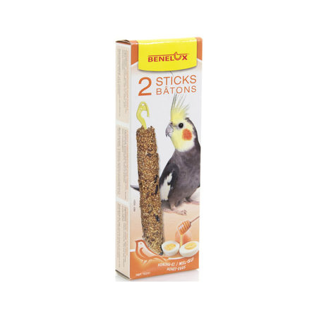 2 Sticks Perruches Miel/Oeufs - Benelux à 1,90 € - Kinlys - 16251 - Snacks