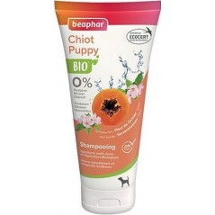 Shampoing Bio pour chiot Contient de l'Aloe Vera bio, des extraits de fleurs de Cerisier bio et de Papaye bio 200ml - Beaphar...