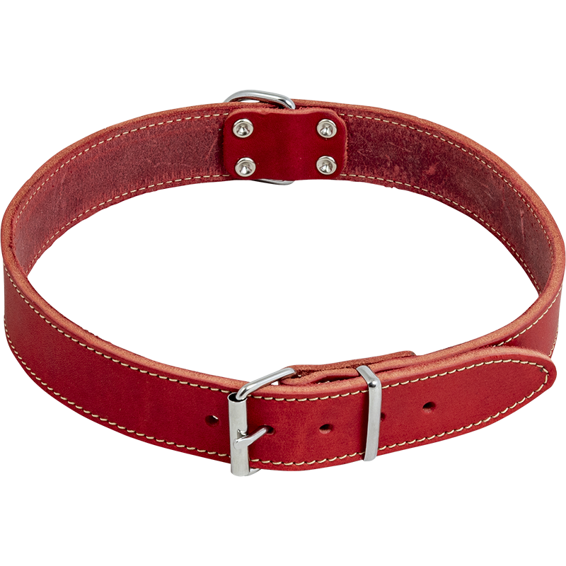 Cuir Gras Collier Rouge-30mmx65cm/tour de cou 52-58cm - Jack and Vanilla