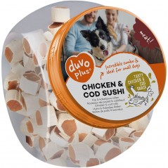Sushi Rouleaux de poulet et cabillaud 500gr - Duvo+ à 15,55 € - Duvo + - 12461 - Snacks à la viande