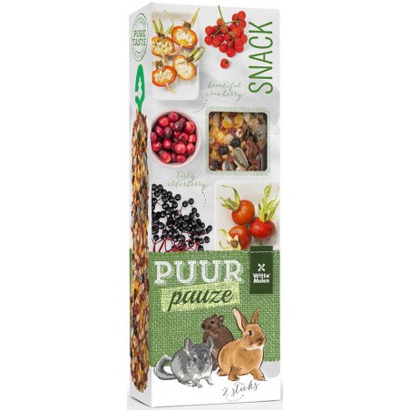 Puur Pauze Canneberge et Baie de Sureau 2pcs - Witte Molen à 2,85 € - Witte Molen - 654839 - Snacks aux épices, fruits & légumes