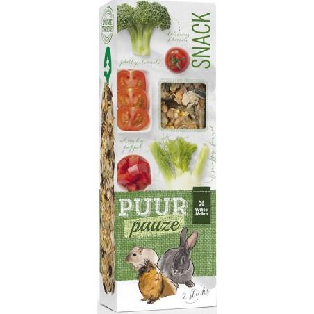 Puur Pauze Brocoli et Tomate 2pcs - Witte Molen à 2,85 € - Witte Molen - 654920 - Snacks aux épices, fruits & légumes