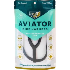 Harnais pour perroquet AVIATOR Petit Noir à 39,95 € - The Aviator Flight Line - AV00101 - Harnais