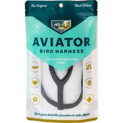 Harnais pour perroquet AVIATOR Large Noir à 39,95 € - The Aviator Flight Line - AV00128 - Harnais