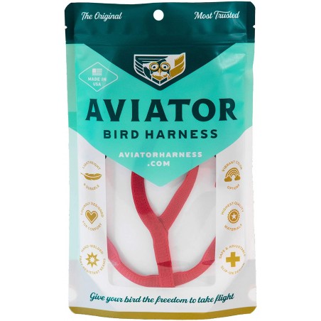 Harnais pour perroquet AVIATOR Medium Rouge à 39,95 € - The Aviator Flight Line - AV00122 - Harnais