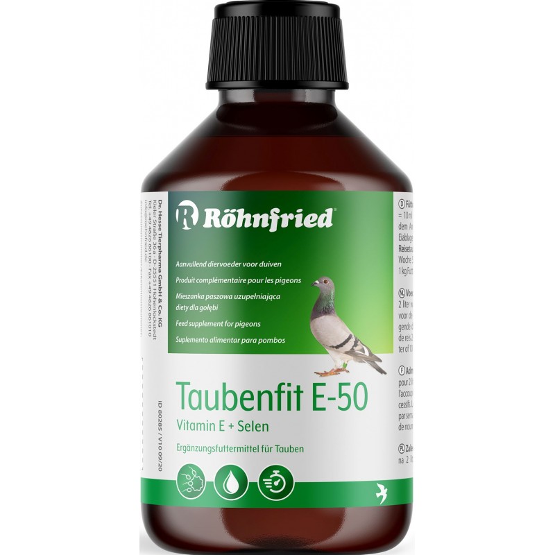 Taubenfit-E 50 Vit. E-Konzentrat (Vit. E et sélénium, la période d'élevage et de vol) 250ml - Röhnfried