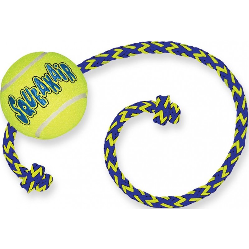 Kong Air Squeakair Tennis ball + corde jaune M - Kong