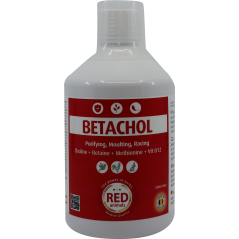 Betachol (couleur rouge avec B-vitamines, foie, plumage) 500ml - Red Animals à 15,90 € - Red Animals - 31101 - Red Pigeon - P...