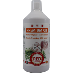 Premium Oil (huile) 1L - Red Animals à 24,90 € - Red Animals - RP013 - Red Pigeon - Produits pour pigeons (et oiseaux)