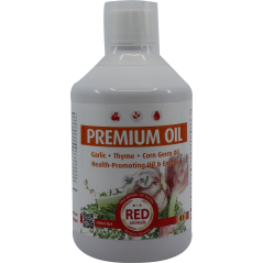 Premium Oil (huile) 500ml - Red Animals à 14,90 € - Red Animals - RP012 - Red Pigeon - Produits pour pigeons (et oiseaux)