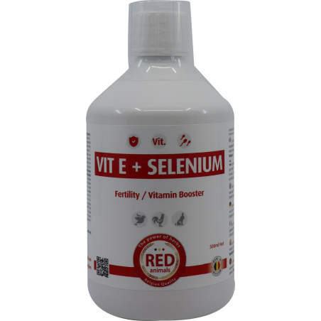 Vit E + Selenium 500ml - Red Animals à 20,90 € - Red Animals - RABVS - The Red Pigeon-Bird