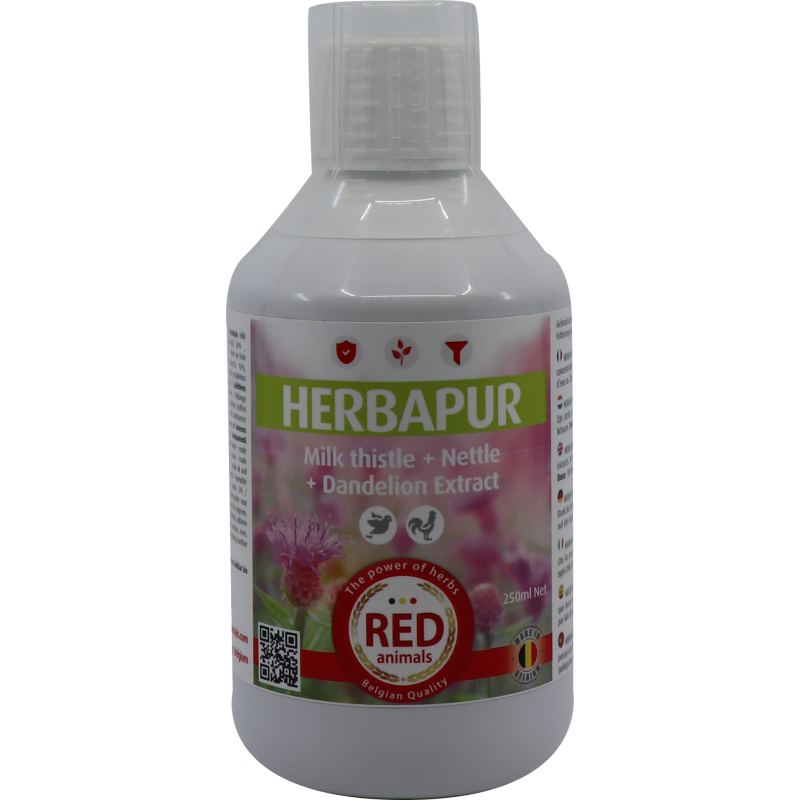 Herbapur, extraits de chardon-marie, pissenlit et ortie 250ml - Red Animals