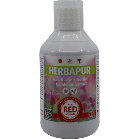 Herbapur, extraits de chardon-marie, pissenlit et ortie 250ml - Red Animals à 15,80 € - Red Animals - 31145 - The Red Pigeon-...