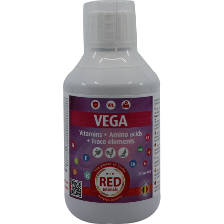 Vega (tout inclus: vitamines, acides aminés, électrolytes) 250ml - Red Animals à 15,90 € - Red Animals - 31122 - Red Pigeon -...