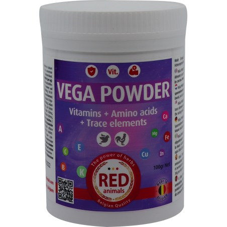 Vega Powder 100gr - Complexe hyper concentré de vitamines - Red Animals