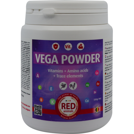 Vega Powder 500gr - Complexe hyper concentré de vitamines - Red Animals