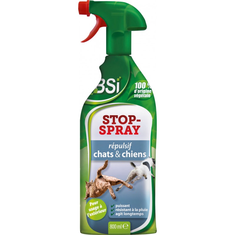 Stop Spray Répulsif chats et chiens pour l’extérieur 800ml - BSI