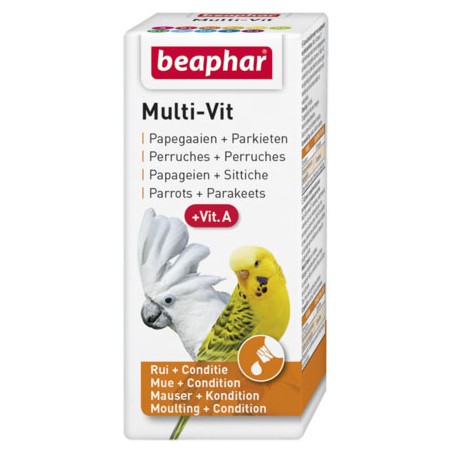 Multi-Vit pour perroquets 20ml - Beaphar à 7,95 € - Beaphar - 16104 - Vitamines et Compléments