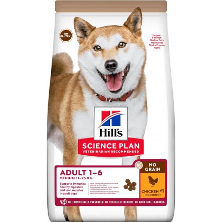Science Plan NO GRAIN aliment pour Chien Adulte de Race Moyenne au Poulet 2,5kg - Hill's à 28,95 € - Hill's - 605374 - Hill's