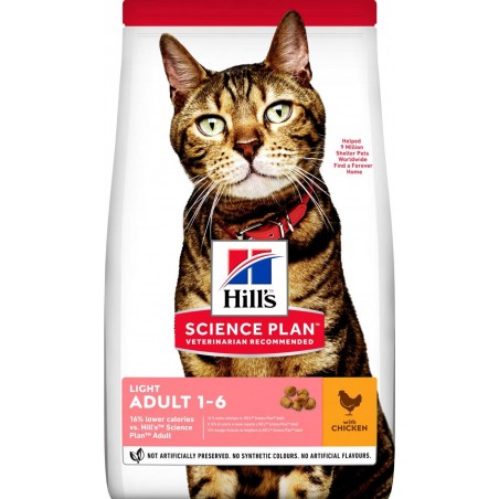 Science Plan aliment pour Chat Adulte Light Poulet 1,5kg - Hill's à 27,95 € - Hill's - 604080 - Hill's