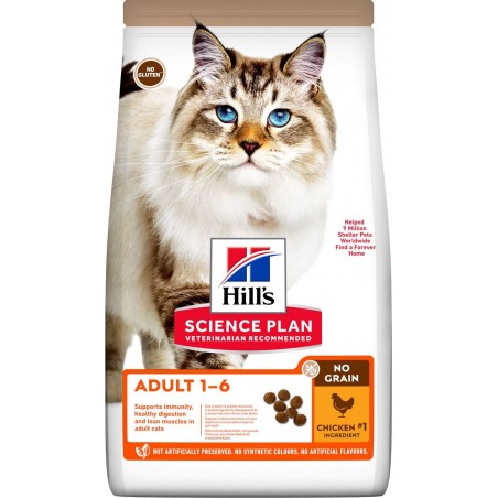 Science Plan NO GRAIN aliment pour Chat Adulte au Poulet 1,5kg - Hill's à 28,75 € - Hill's - 605368 - Hill's