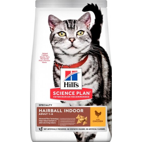 Science Plan aliment pour Chat Adulte Hairball Indoor Poulet 1,5kg - Hill's à 28,75 € - Hill's - 604139 - Hill's