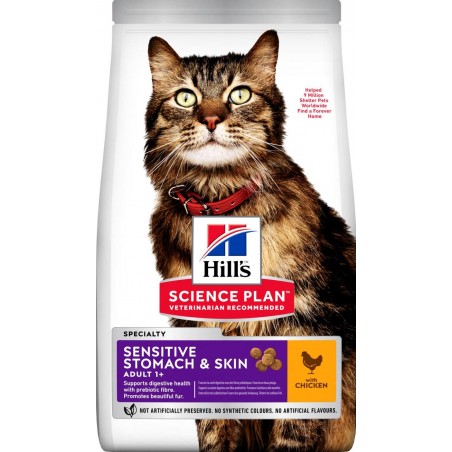 Science Plan aliment Pour Chat Adulte Sensitive Stomach & Skin Poulet 1,5kg - Hill's à 28,75 € - Hill's - 604072 - Hill's