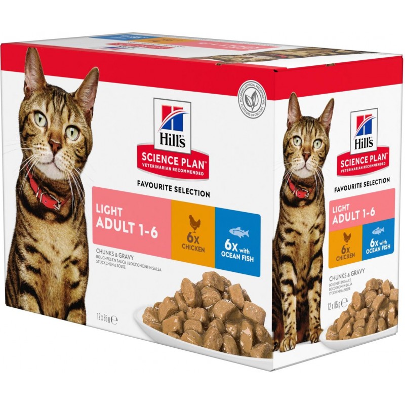 Science Plan Light Adult Cat Food 12x85gr - Hill's