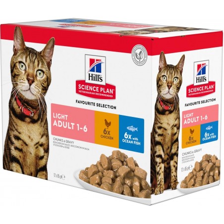 Science Plan Light Adult Cat Food 12x85gr - Hill's à 20,60 € - Hill's - 604019 - Hill's