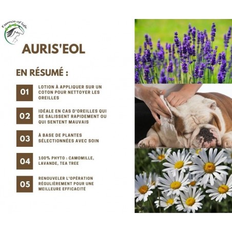 Auris'eol Nettoyant pour les oreilles 100ml - Essence of Life (chien, chat, rongeur)