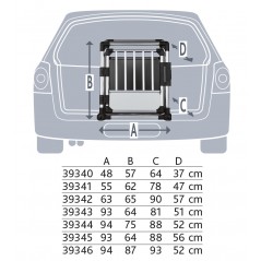 Box de transport en aluminium S 48x57x64cm - Trixie à 199,00 € - Trixie - 39340 - Cages de transport