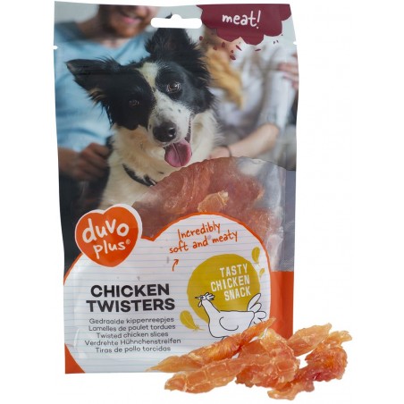 Twisters de poulet 80gr +/-12st - Duvo+ à 5,45 € - Duvo + - 11954 - Snacks à la viande
