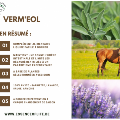 Verm'eol Vermifuge naturel 500ml - Essence of Life à 42,90 € - Essence Of Life - CHEV-1303 - Vitamines et Compléments