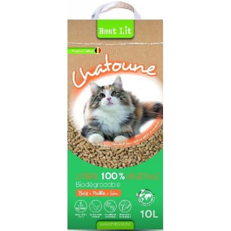 Chatoune Litière Végétal Lin, Paille, Bois 10L à 6,95 € - Grizo - 405500 - Litière pour chat