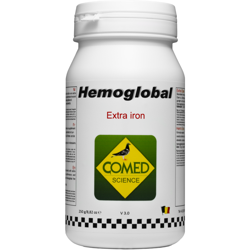 Hemoglobal, accélère la récupération du pigeon grâce au fer 250gr - Comed