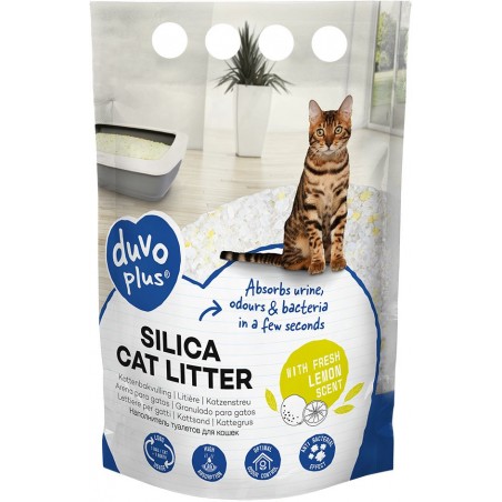 Premium Silica litière Citron 5L - Duvo+ à 11,95 € - Duvo + - 11971 - Litière pour chat