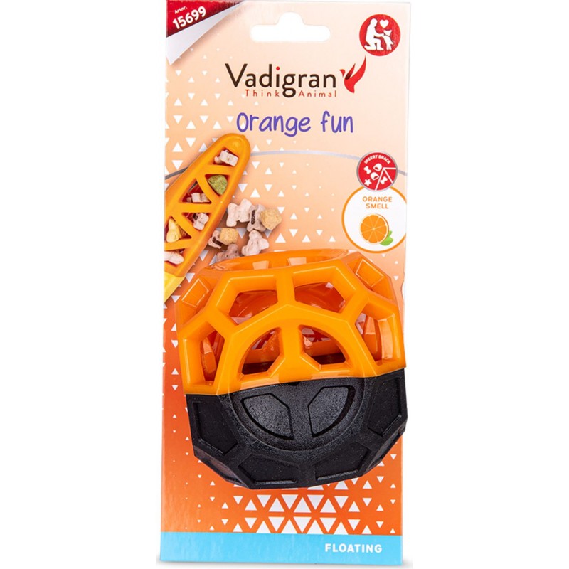 Jouet chien TPR Orange Fun balle 8,5cm - Vadigran