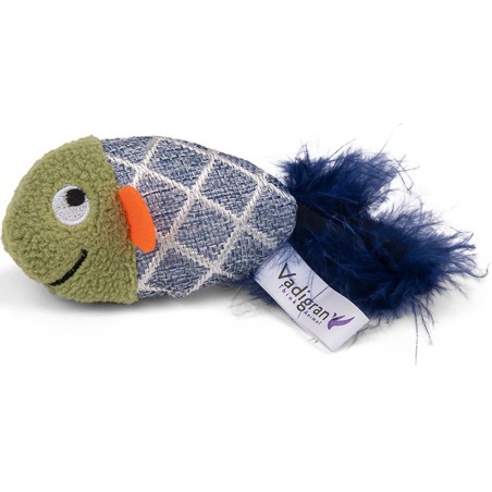 Jouet chat Fancy Poisson gris à carreaux 13cm - Vadigran à 4,65 € - Vadigran - 17158 - Souris et peluche