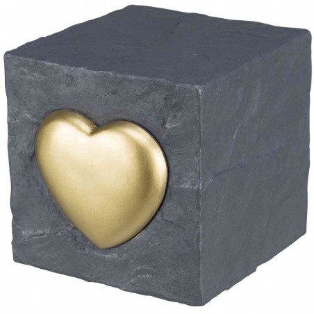 Pierre commémorative cube avec cœur Gris 11x11x11cm - Trixie