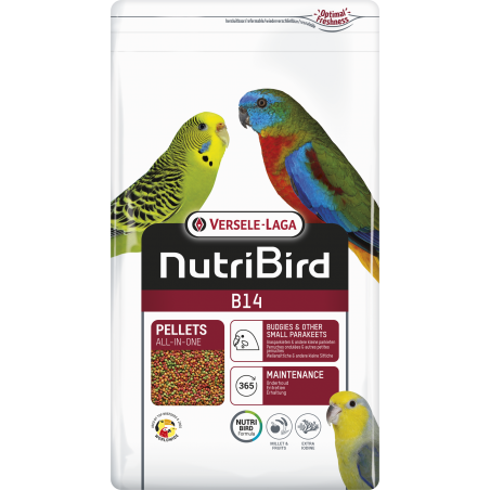 B14 Granulés extrudés - aliment d'entretien pour perruches ondulées et autres petites perruches 800gr - Nutribird