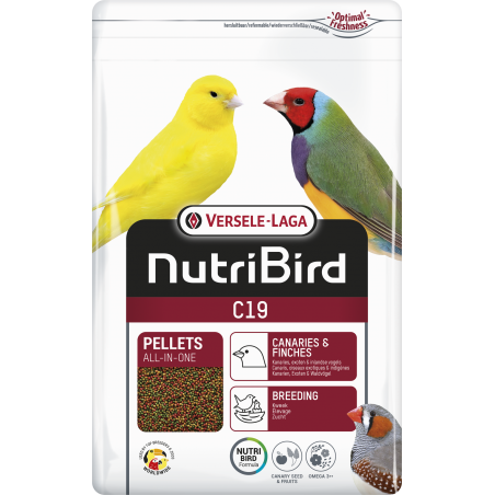 C19 Tropical Granulés extrudés - aliment d'élevage pour canaris, oiseaux exotiques et indigènes 3kg - Nutribird