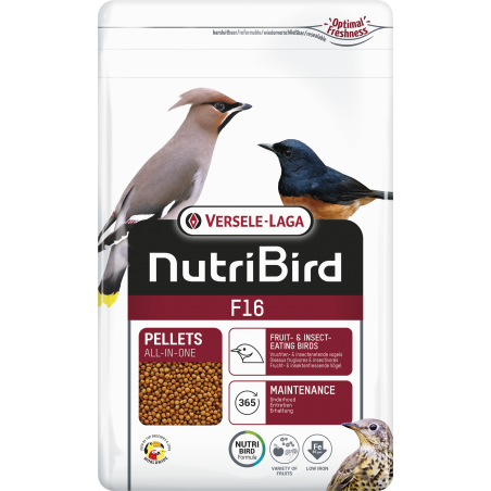 F16 Granulés extrudés - aliment d'entretien pour oiseaux frugivores et insectivores 800gr - Nutribird à 8,25 € - Nutribird - ...